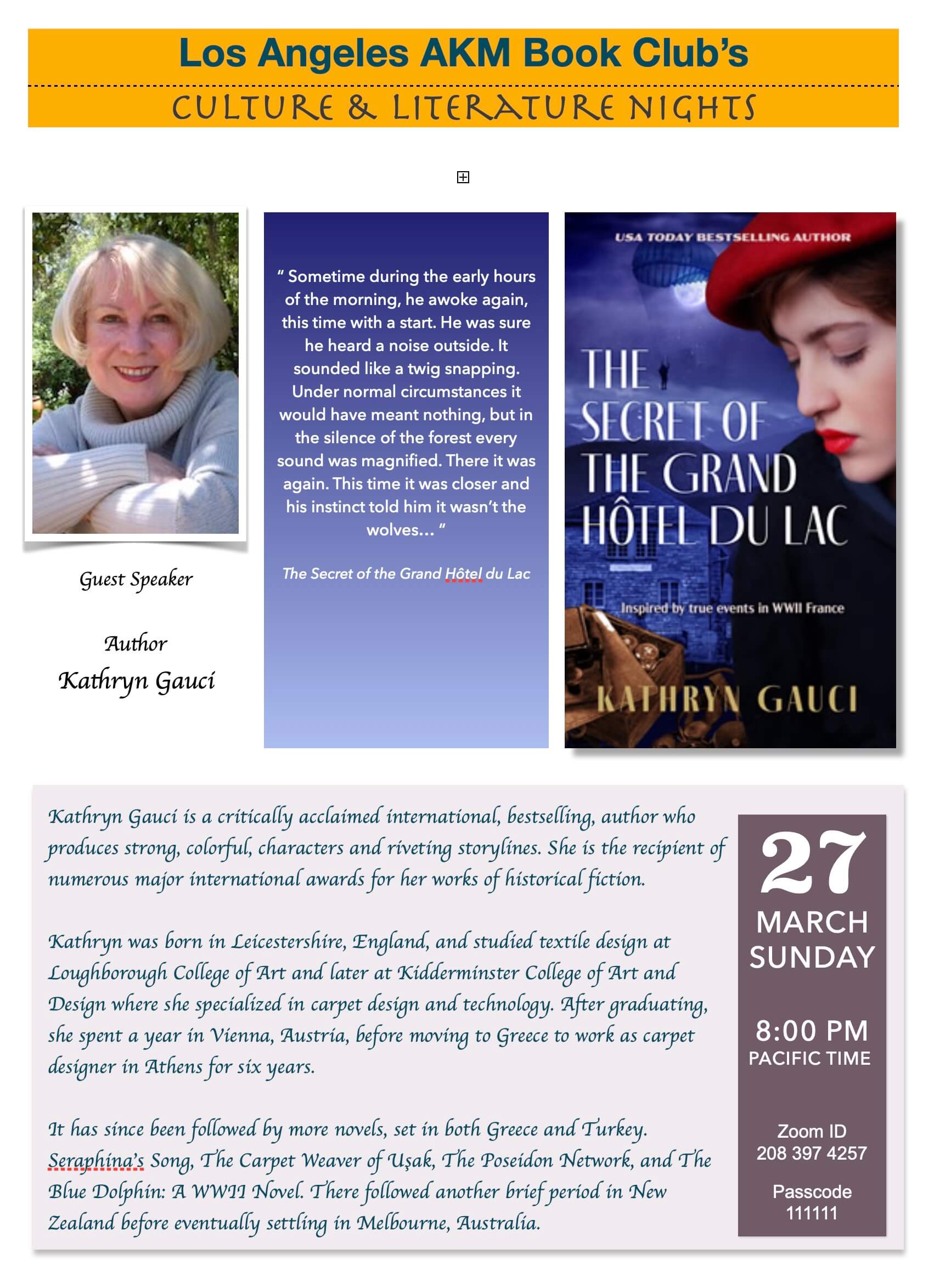 Los Angeles AKM Book Club - Kathryn Gauci