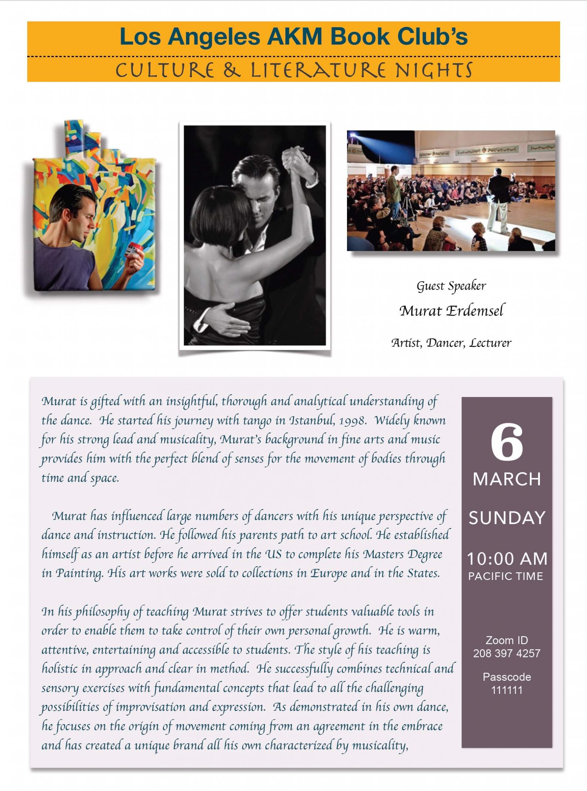 Los Angeles AKM Book Club - Guest Speaker - Murat Erdemsel